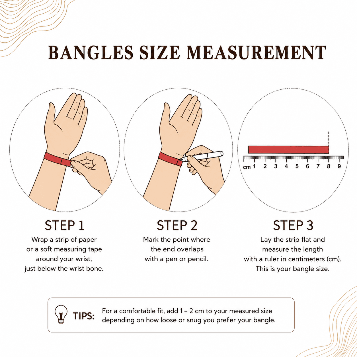 Bangles sizes diagram